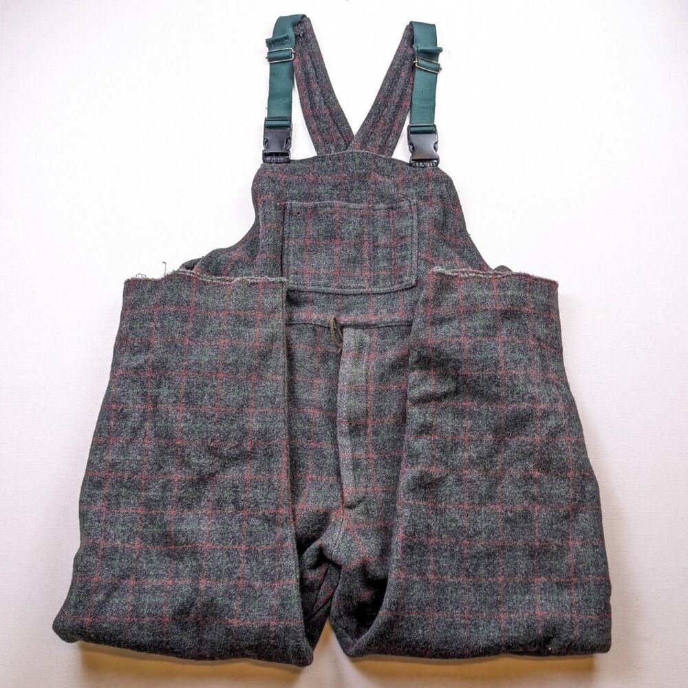 Vintage Johnson Woolen Mills Plaid Overalls Heavyweight Size XL (43*28)